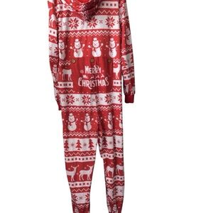 PatPat Red and White Christmas Adult OmsiesPajama Set
